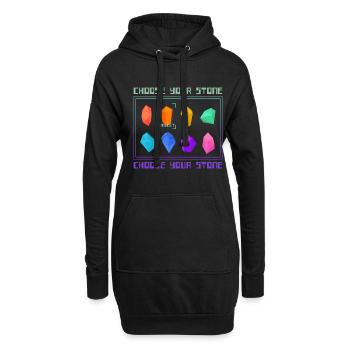 Stone Gaming Style Cristaux Nerd - Sweat-shirt à capuche long Femme - noir - Devant