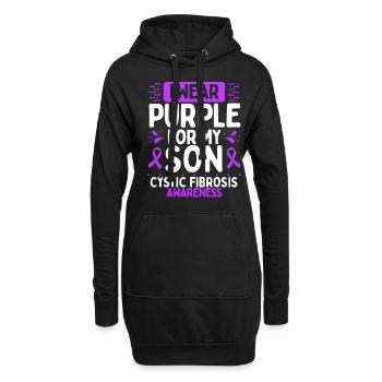 Son Cystic Fibrosis Awareness Purple Ribbon - Hoodie-Kleid - Schwarz - Vorne