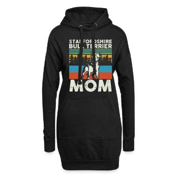 Staffordshire Bull Terrier Maman Maîtresse Cadeau - Sweat-shirt à capuche long Femme - noir - Devant