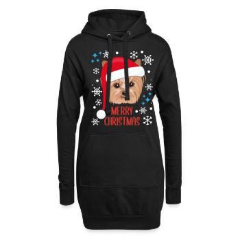 Yorkshire Terrier Hund Weihnachten Geschenk - Hoodie-Kleid - Schwarz - Vorne