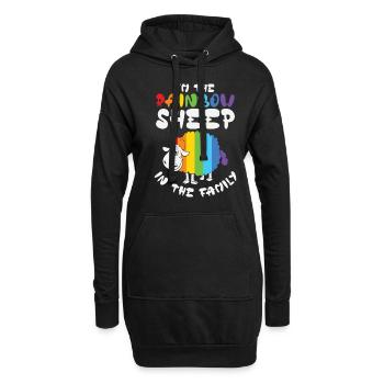 Je suis le mouton arc-en-ciel de la famille LGBTQ - Sweat-shirt à capuche long Femme - noir - Devant