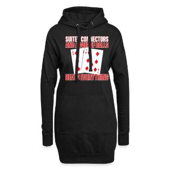 Poker Pokerspieler Texas Holdem - Hoodie-Kleid - Schwarz - Vorne