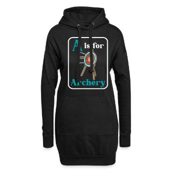 Bogenschütze Bogensport Pfeil Bogen Bogenschießen - Hoodie-Kleid - Schwarz - Vorne
