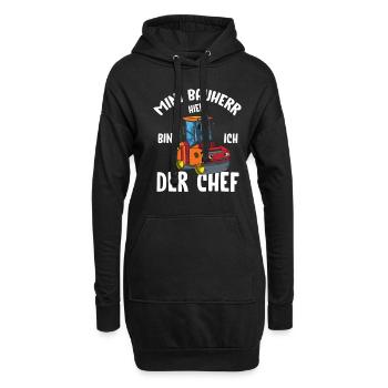 Bauleiter Bauherr Walze Kinder Baustelle - Hoodie-Kleid - Schwarz - Vorne