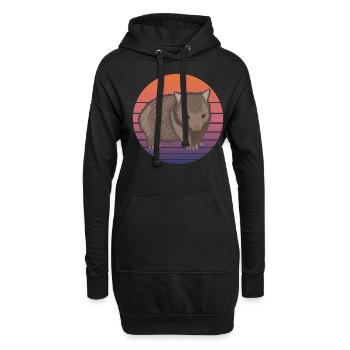 Wombat Beuteltier Australien Tier Retro Geschenk - Hoodie-Kleid - Schwarz - Vorne