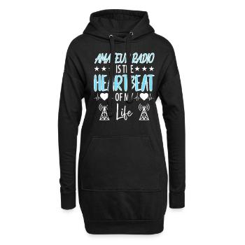 Amateur Radio Radio Radio Radio Radio Amateur Vintage - Sweat-shirt à capuche long Femme - noir - Devant