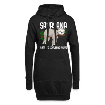 Savasana Faultier Yoga - Hoodie-Kleid - Schwarz - Vorne