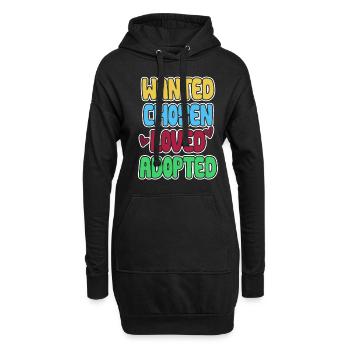 Adoption Familie Geburtstag Weihnachten Geschenk - Hoodie-Kleid - Schwarz - Vorne