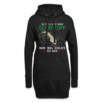 Spiele nicht immer Schafkopf Kartenspiel - Hoodie-Kleid - Schwarz - Vorne