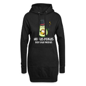Hokus Pokus Bier Sauf Modus Avocado Zauberer - Hoodie-Kleid - Schwarz - Vorne