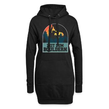Bouldern - Hoodie-Kleid - Schwarz - Vorne