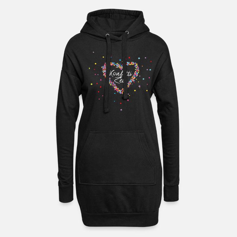 Karneval Fasching Konfetti Geschenk - Hoodie-Kleid - Schwarz