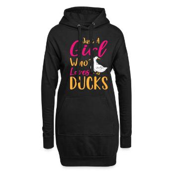 Juste une fille qui aime ducks Ente - Sweat-shirt à capuche long Femme - noir - Devant