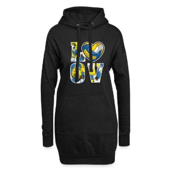 Love Volleyball mit Farbklecksen für Volleyball - Hoodie-Kleid - Schwarz - Vorne