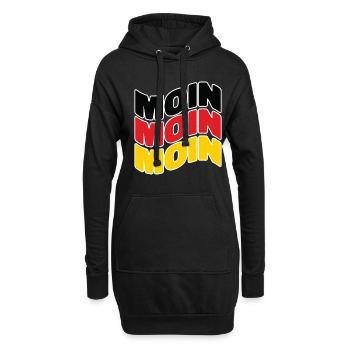 Moin Deutschland Hamburg Deutschlandflagge Moin - Hoodie-Kleid - Schwarz - Vorne