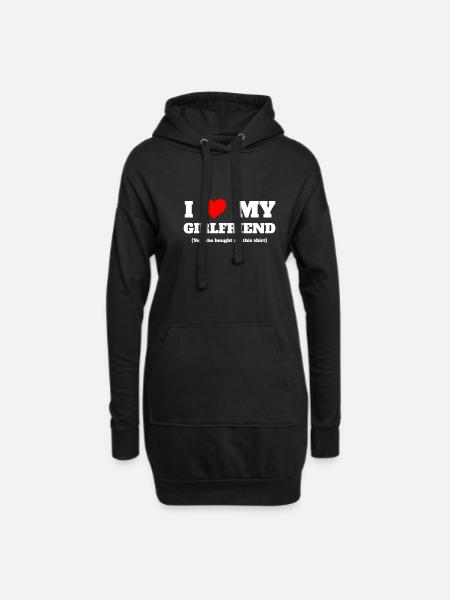 I Love My Girlfriend - Hoodie-Kleid - Schwarz