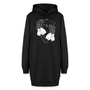 Gothique Capricorne Grunge Esthétique Occulte Cadeau - Sweat-shirt à capuche long Femme - noir - Devant
