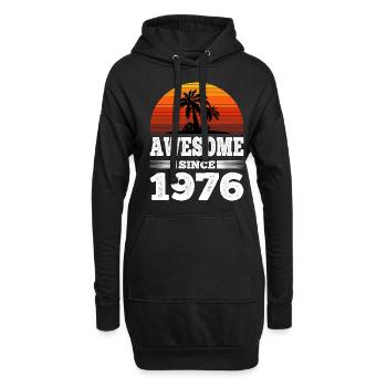 Awesome Since 1976 Sunset rot - Hoodie-Kleid - Schwarz - Vorne