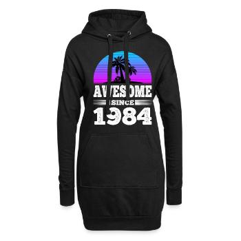 Awesome Since 1984 Sunset blau - Hoodie-Kleid - Schwarz - Vorne