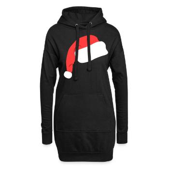 Lustige Nikolaus Mütze - Hoodie-Kleid - Schwarz - Vorne