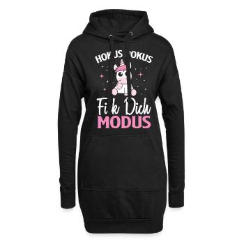 Einhorn Hokus Pokus Fick Dich Modus Einhorn - Hoodie-Kleid - Schwarz - Vorne