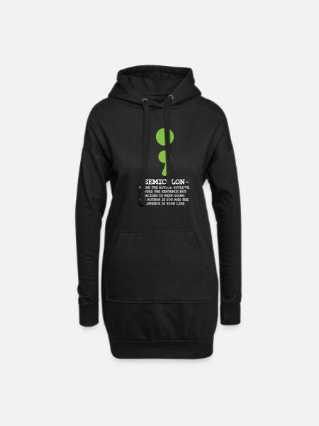 Psychische Gesundheit - Hoodie-Kleid - Schwarz