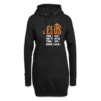 Jesus - Hoodie Dress - black - Front