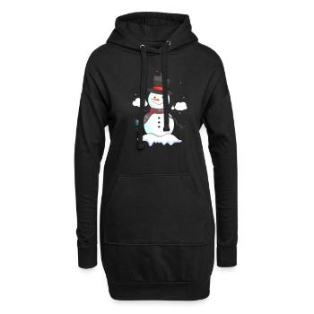 Prag Schneemann - Hoodie-Kleid - Schwarz - Vorne