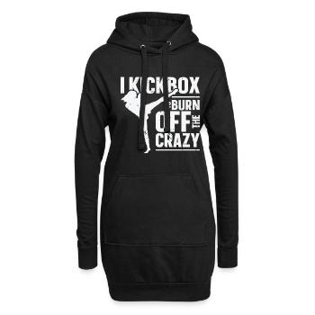 Je kickbox pour brûler le kickboxing fou - Sweat-shirt à capuche long Femme - noir - Devant