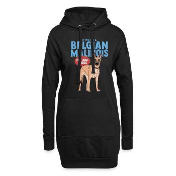 Malinois Cadeau Chien de Berger Belge - Sweat-shirt à capuche long Femme - noir - Devant