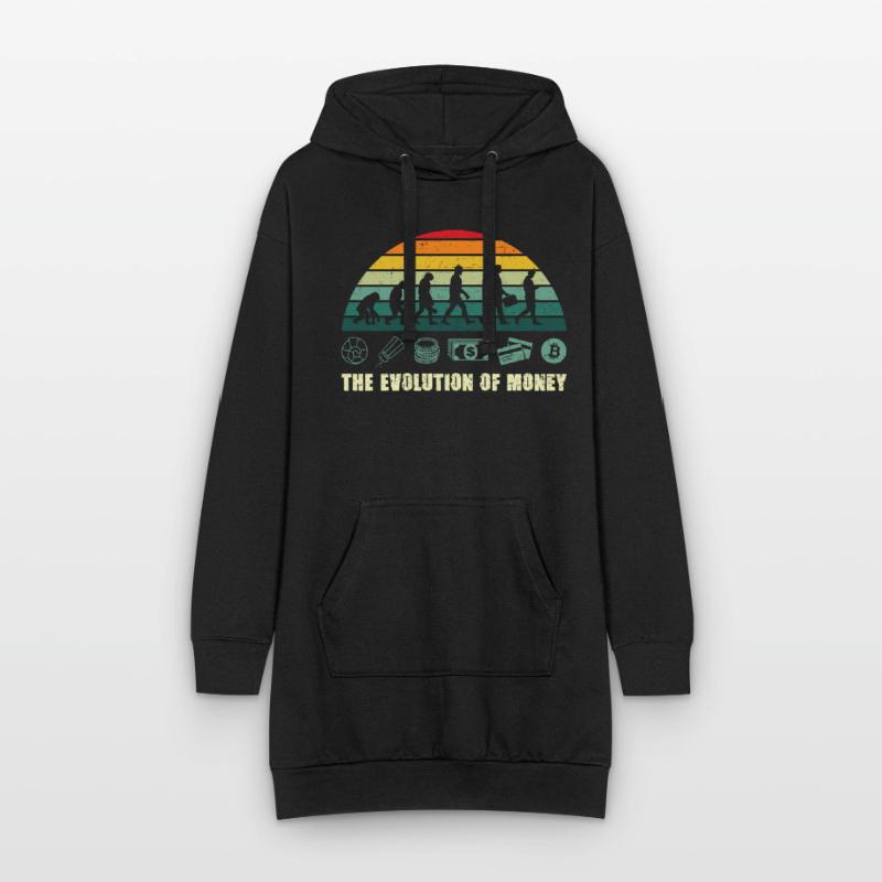 L’évolution de l’argent BTC Bitcoin Crypto Sweat-shirt à capuche long Femme