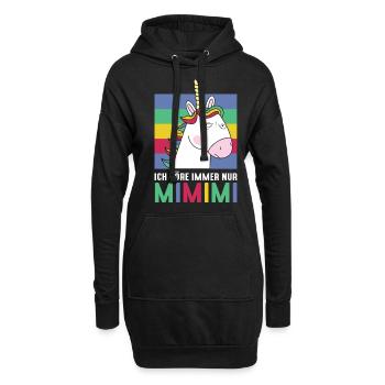 Je n’entends toujours que MiMiMi Unicorn - Sweat-shirt à capuche long Femme - noir - Devant