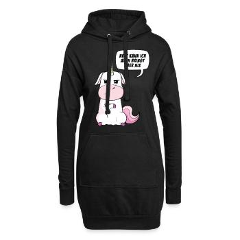 Nett kann ich auch bringt aber nix Einhorn - Hoodie-Kleid - Schwarz - Vorne