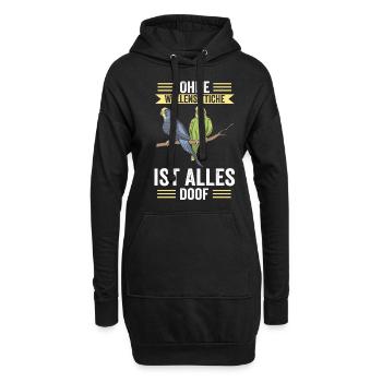 Ohne Wellensittich ist Alles doof - Hoodie-Kleid - Schwarz - Vorne