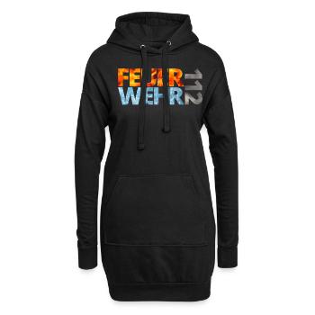 Feuerwehr 112 Feuerwehrmann Feuerwehrfrau - Hoodie-Kleid - Schwarz - Vorne