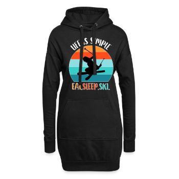 Ski ski Skieurs Vacances au ski - Sweat-shirt à capuche long Femme - noir - Devant