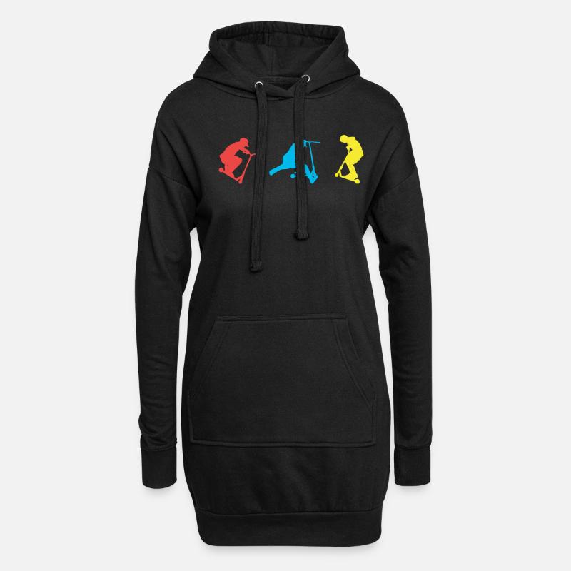 Tretroller - Hoodie-Kleid - Schwarz