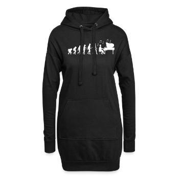 Pianist Evolution - Hoodie-Kleid - Schwarz - Vorne