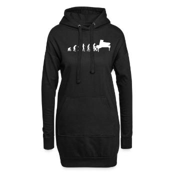 Evolution Geschenk Klavier Spieler Piano - Hoodie-Kleid - Schwarz - Vorne