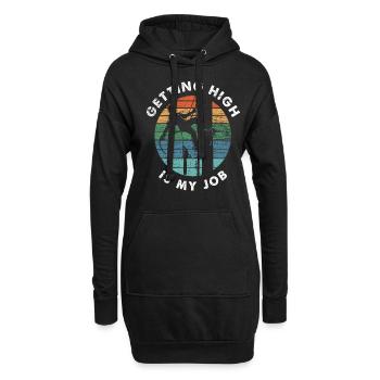 Retro Baumpfleger Aborist - Hoodie-Kleid - Schwarz - Vorne