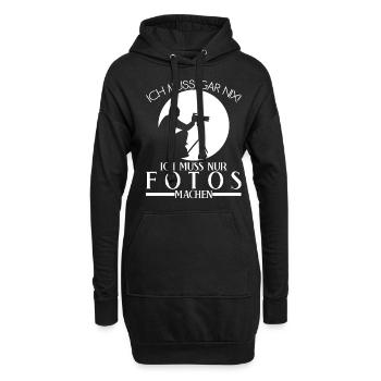 Fotograf Fotoapparat Kamera Fotografen - Hoodie-Kleid - Schwarz - Vorne
