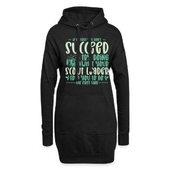 If At First You Don't Succeed Pfadfinder Camping - Hoodie-Kleid - Schwarz - Vorne
