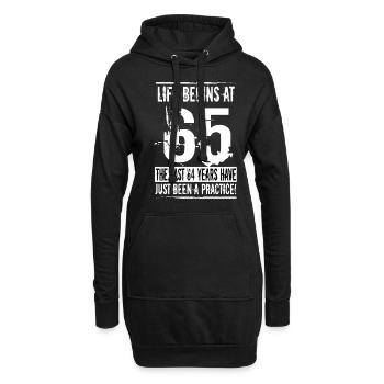 Homme de 65 ans - Sweat-shirt à capuche long Femme - noir - Devant