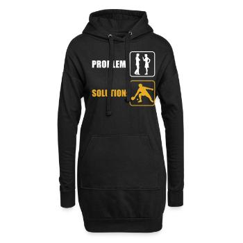 Jouer au tennis de table - Sweat-shirt à capuche long Femme - noir - Devant