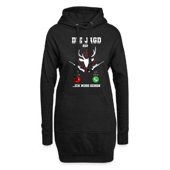 Die Jagd Ruft An Jäger - Hoodie-Kleid - Schwarz - Vorne