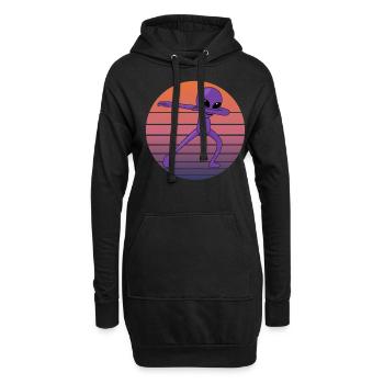 Dabbing Alien Dab Cadeau rétro extraterrestre - Sweat-shirt à capuche long Femme - noir - Devant