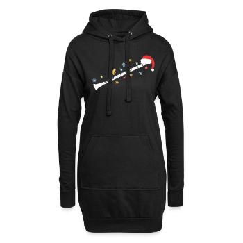 Cadeau de clarinette de Noël moche de Noël - Sweat-shirt à capuche long Femme - noir - Devant