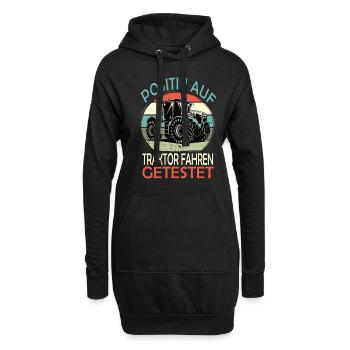 Witzige Landwirtschat, Bauer & Traktor Motive - Hoodie-Kleid - Schwarz - Vorne