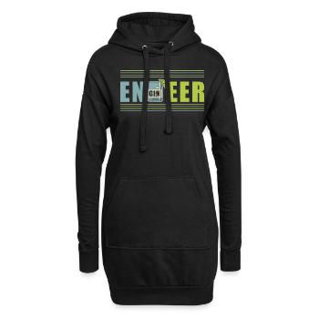 Engineer - Hoodie-Kleid - Schwarz - Vorne