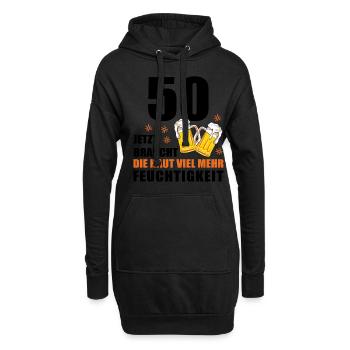 50 Geburtstag 50. Jubiläum 50 Ehrentag Bier Humor - Hoodie-Kleid - Schwarz - Vorne